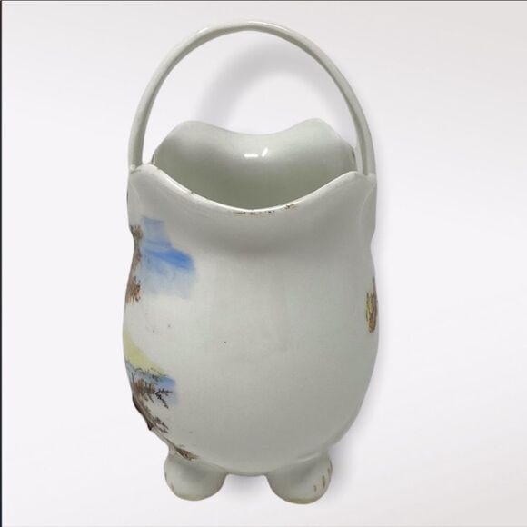 VINTAGE | Porcelain Basket With Scenery - Picture 4 of 8